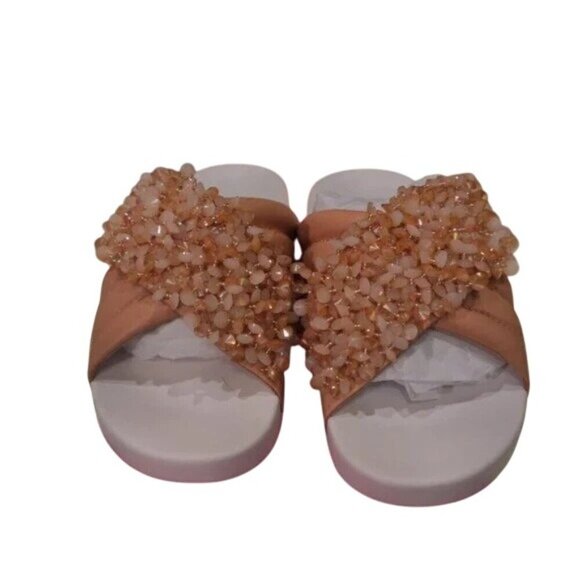 Tory Burch Logan Beaded Leather Slides - Picture 3 of 5